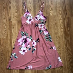 Pink Summer Strappy Floral Dress